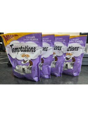 NEW Temptations Creamy Dairy Flavor Cat Treats 4 Mega Bags 6.3 oz Ea 09/2026